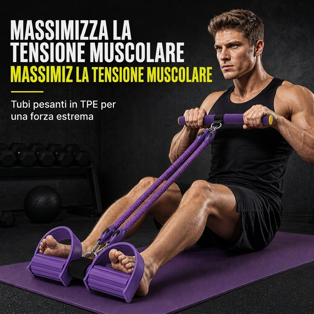 Banda di resistenza multifunzionale per pedane, corda elastica di trazione per esercizi addominali, allenamento domestico, yoga e fitness di Pilates per uomini e donne