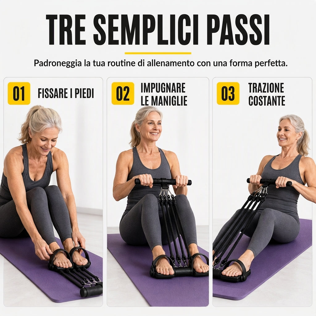 Banda di resistenza multifunzionale per pedane, corda elastica di trazione per esercizi addominali, allenamento domestico, yoga e fitness di Pilates per uomini e donne
