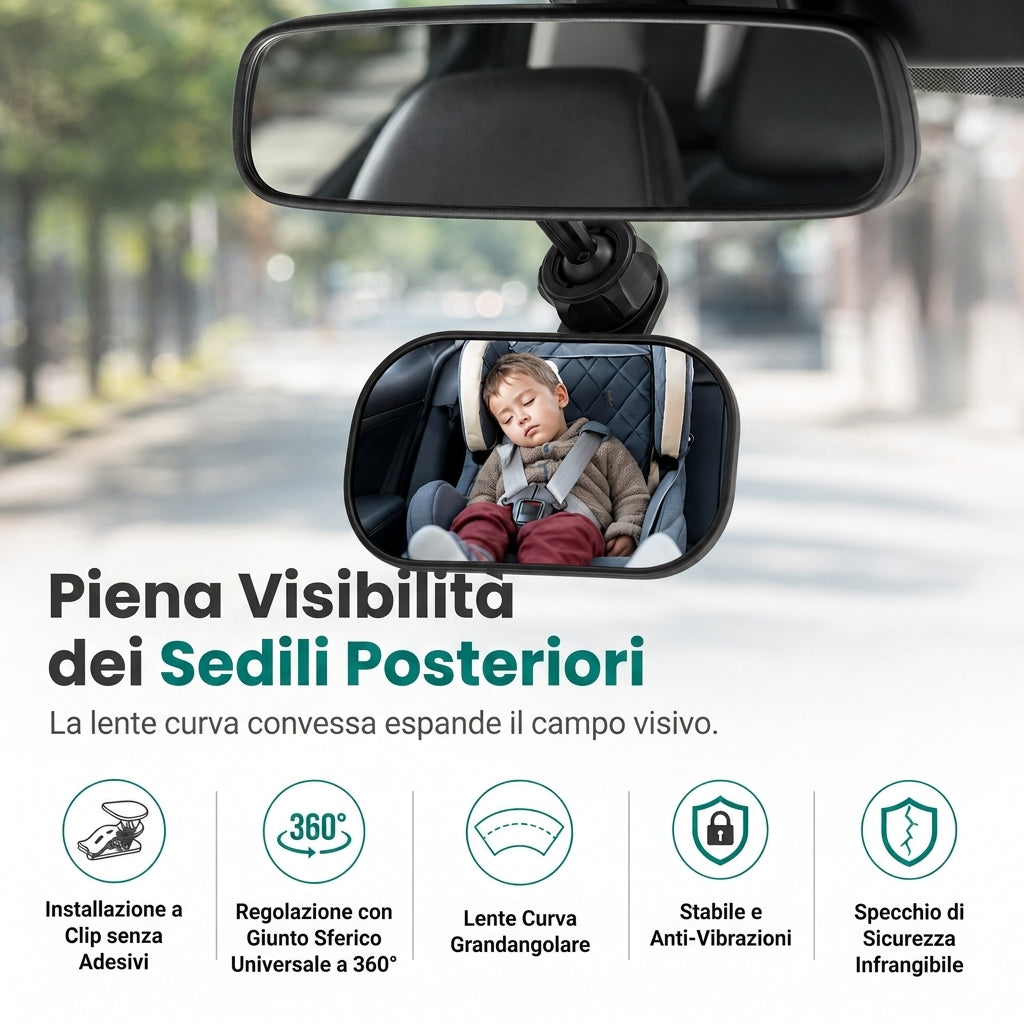 👀 Specchietto ausiliario convesso regolabile