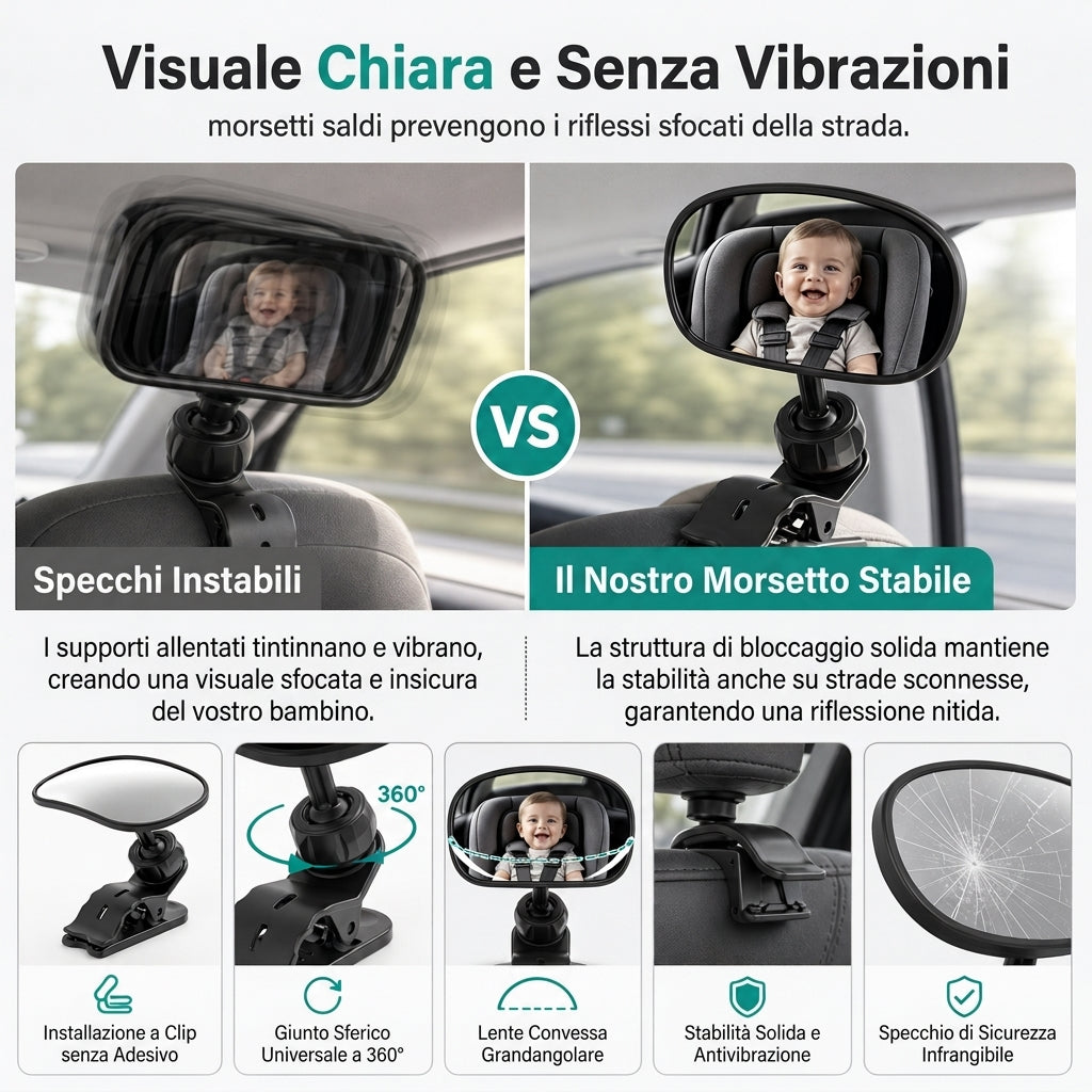 👀 Specchietto ausiliario convesso regolabile