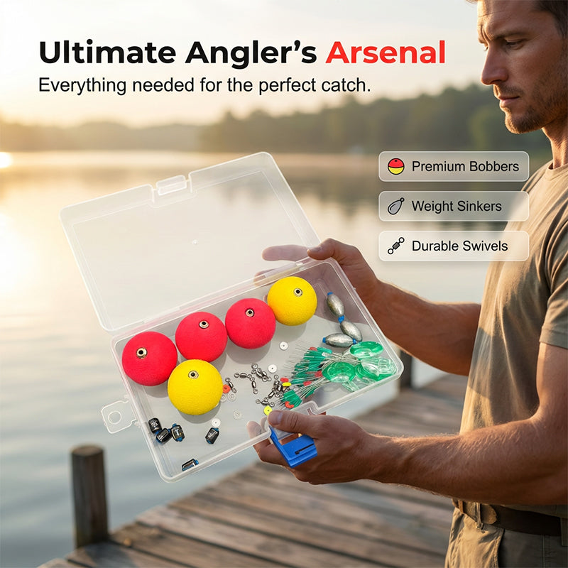 Kit completo per la montatura di galleggianti e piombi da pesca