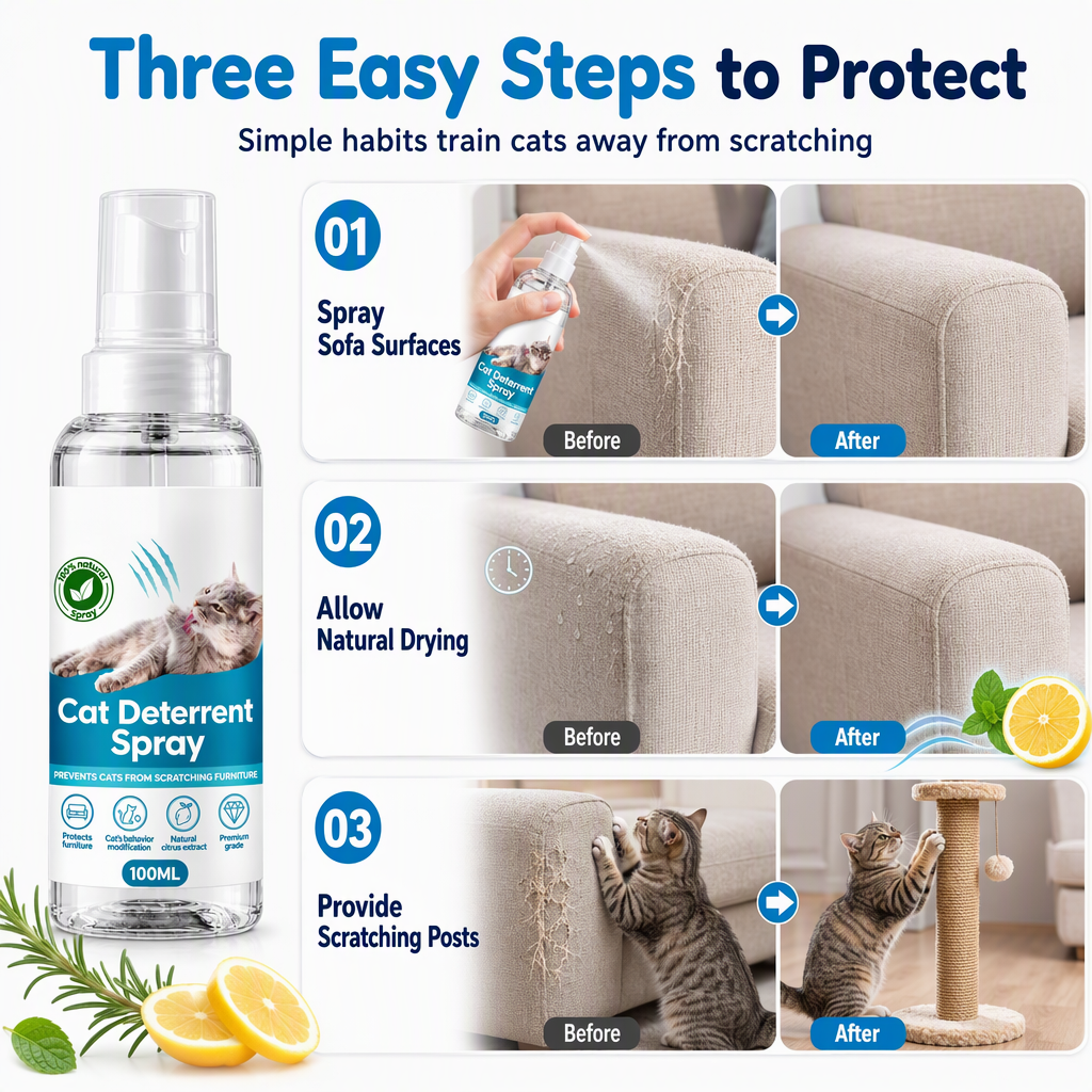 Spray deterrente per graffi di gatti