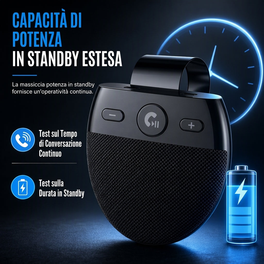 📢📢SCONTO DEL 50%!! ⏰ Paras schermo solare auto Bluetooth vivavoce SP11 con avviamento automatico attivato da vibrazione, supporto A2DP e voce che indica il numero del chiamante