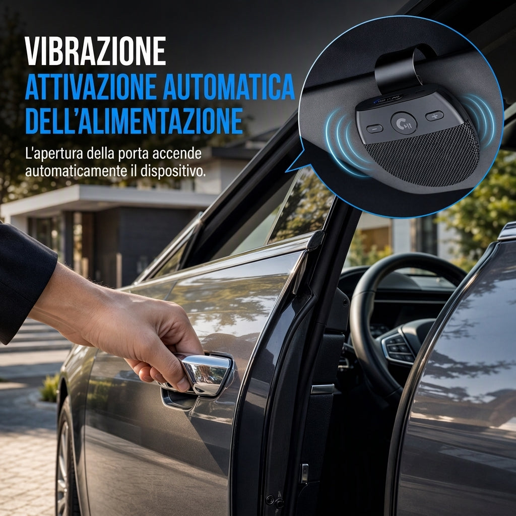 📢📢SCONTO DEL 50%!! ⏰ Paras schermo solare auto Bluetooth vivavoce SP11 con avviamento automatico attivato da vibrazione, supporto A2DP e voce che indica il numero del chiamante