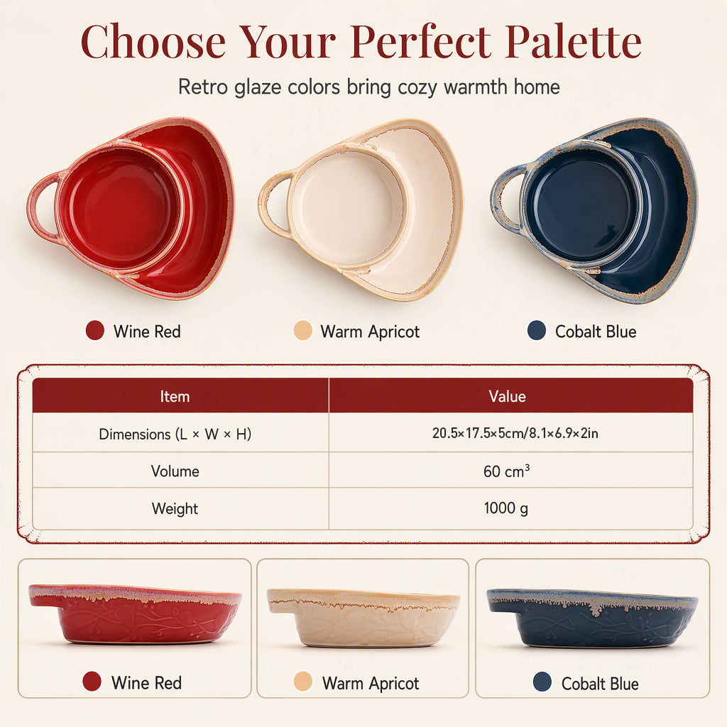 🍽️ SCONTO DEL 50% A TEMPO LIMITATO! ✨ Pirofila in ceramica retrò con scomparti – Stile vintage, resistente al calore, facile da trasportare 🥣
