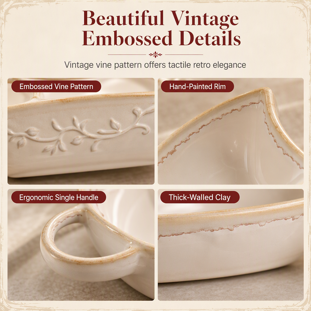🍽️ SCONTO DEL 50% A TEMPO LIMITATO! ✨ Pirofila in ceramica retrò con scomparti – Stile vintage, resistente al calore, facile da trasportare 🥣