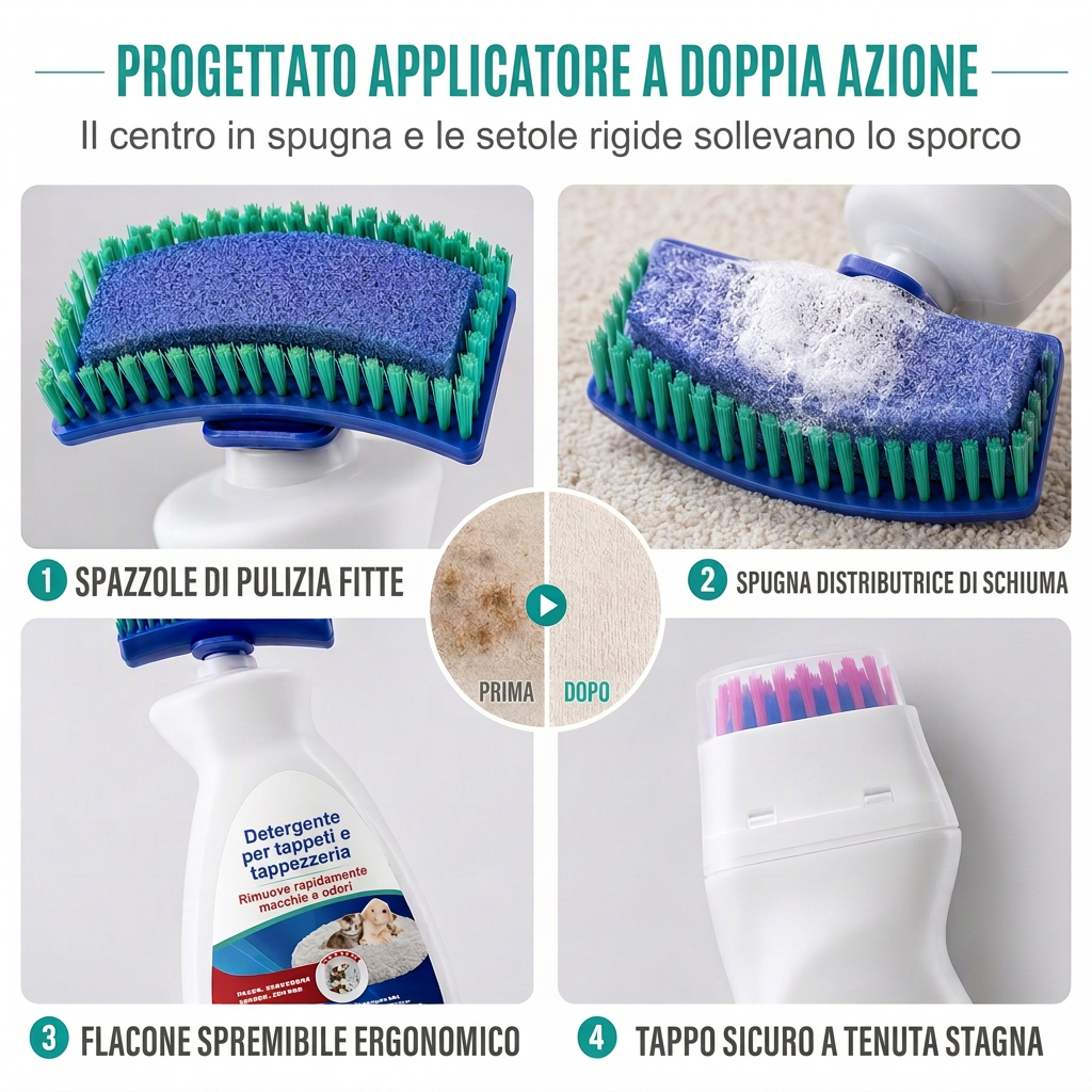 🥳 SUPER OFFERTA 🥳 💞 OLTRE 50.000 PEZZI VENDUTI! Detergente impermeabile! Schiuma, applicatore con spazzolino, senza bisogno di ammollo. Macchie eliminate – ordina subito! ✅