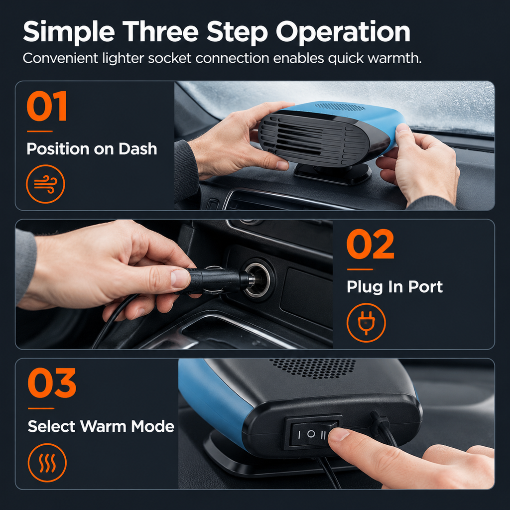 Sbrizza il tuo parabrezza all'istante! Ventola Riscaldante per Auto 12V/24V