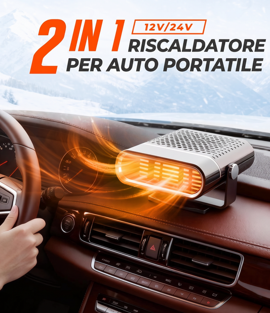 📢📢 50% DI SCONTO !!! ⏰ Riscaldatore auto portatile 2 in 1 con rotazione a 360°