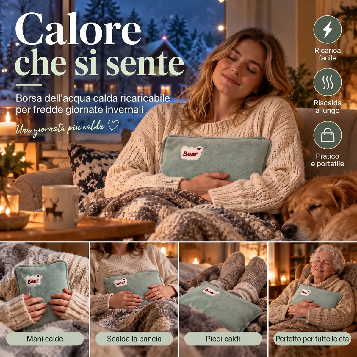 🔥 SUBITO SCONTO DEL 50%! 🧊 Boracca termica ricaricabile, termoforo antideflagrante 🧤❄️