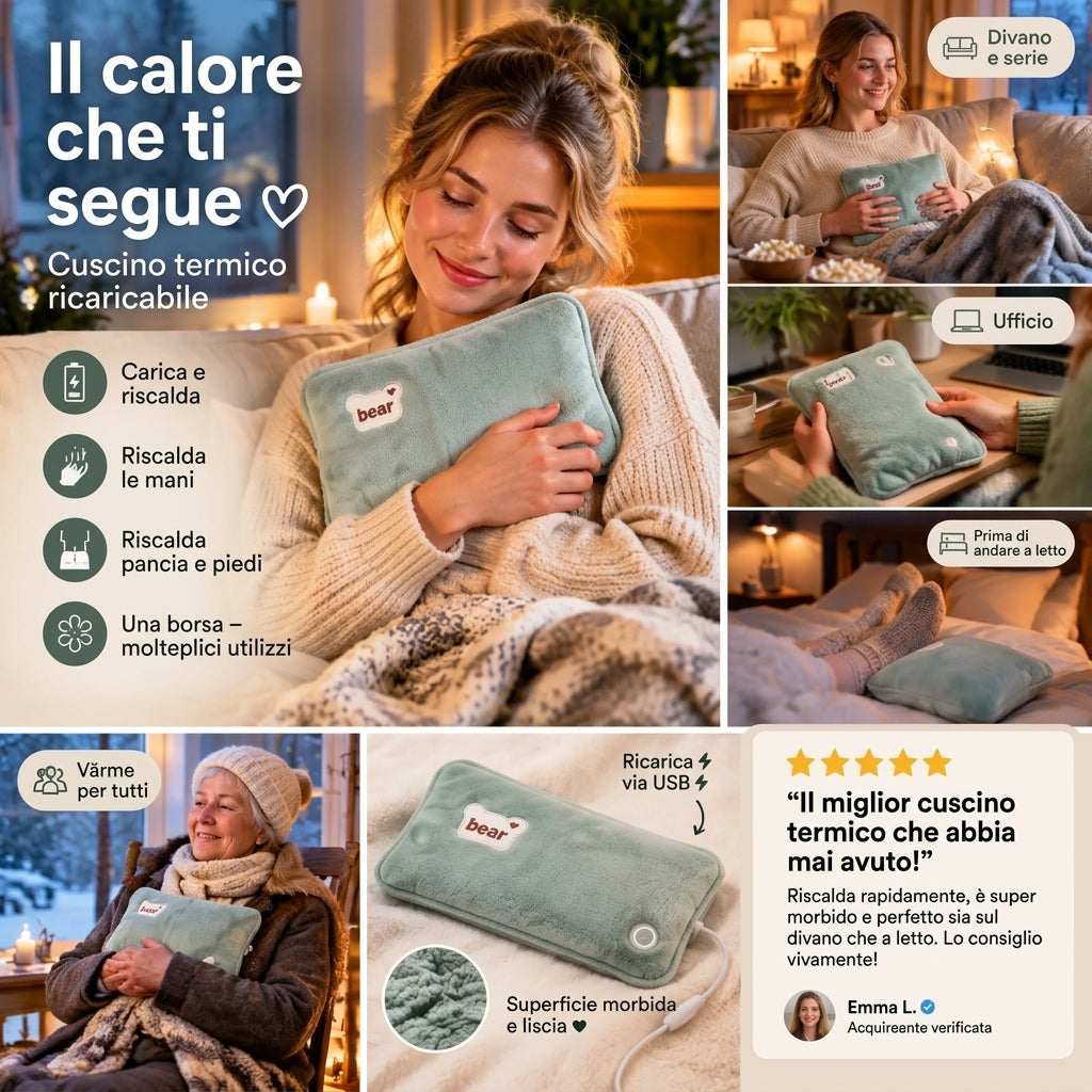 🔥 SUBITO SCONTO DEL 50%! 🧊 Boracca termica ricaricabile, termoforo antideflagrante 🧤❄️