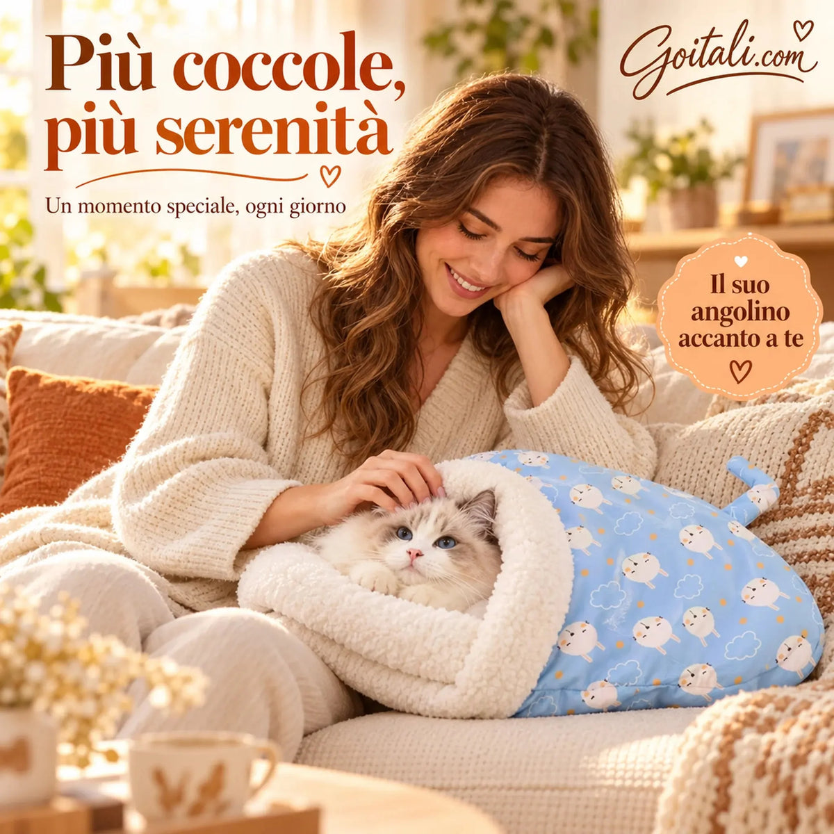 🐾 50% DI SCONTO ORA! 🔥 Cuccia Accogliente per Gatti e Cani - In Peluche e Lavabile in Lavatrice, Perfetta per il Comfort e il Calore del Tuo Animale ✨