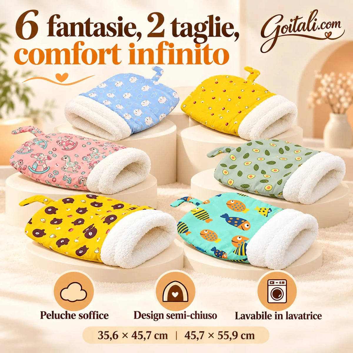 🐾 50% DI SCONTO ORA! 🔥 Cuccia Accogliente per Gatti e Cani - In Peluche e Lavabile in Lavatrice, Perfetta per il Comfort e il Calore del Tuo Animale ✨