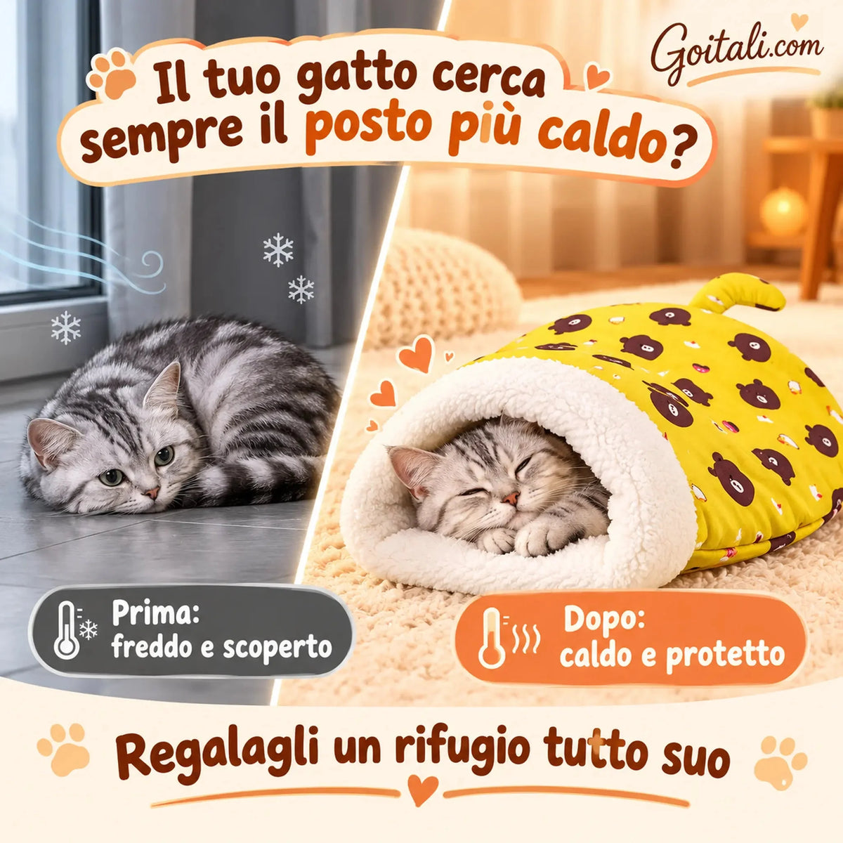 🐾 50% DI SCONTO ORA! 🔥 Cuccia Accogliente per Gatti e Cani - In Peluche e Lavabile in Lavatrice, Perfetta per il Comfort e il Calore del Tuo Animale ✨