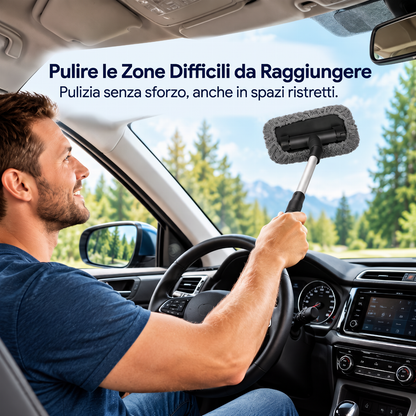 Strumento pulitore per finestre parabrezza estendibile