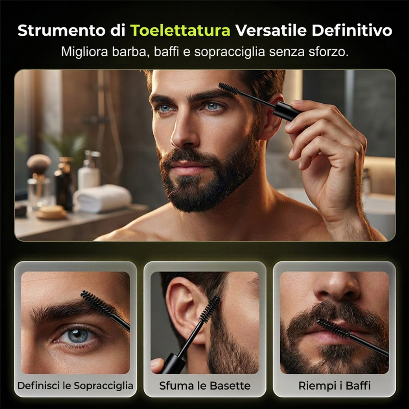 🖍️ Tinta Istantanea per Barba Grigia – Aspetto Più Pieno e Deciso, Penna Ritocco Portatile