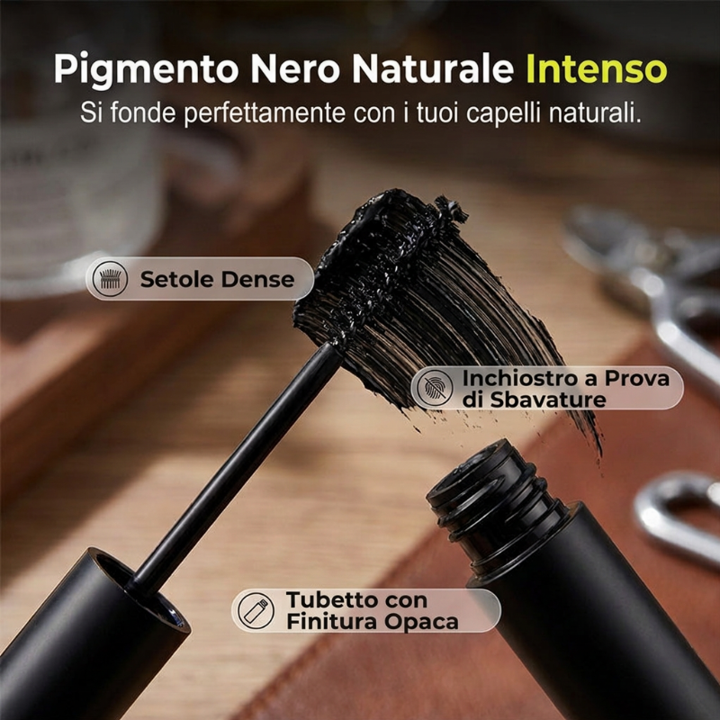 🖍️ Tinta Istantanea per Barba Grigia – Aspetto Più Pieno e Deciso, Penna Ritocco Portatile