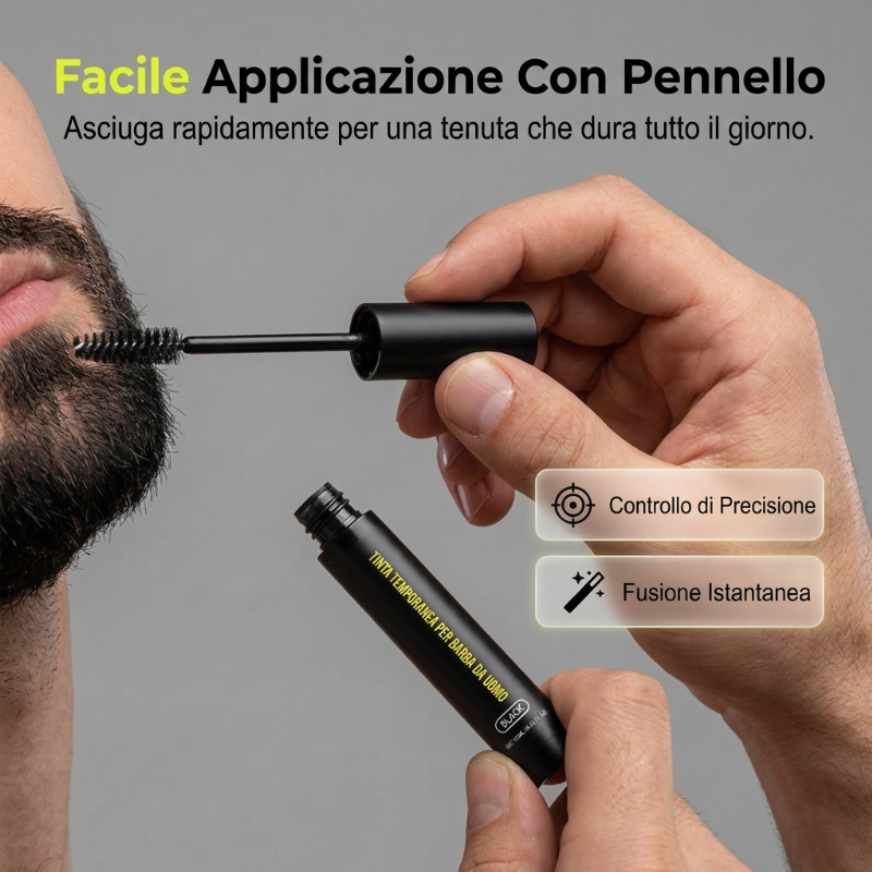 🖍️ Tinta Istantanea per Barba Grigia – Aspetto Più Pieno e Deciso, Penna Ritocco Portatile