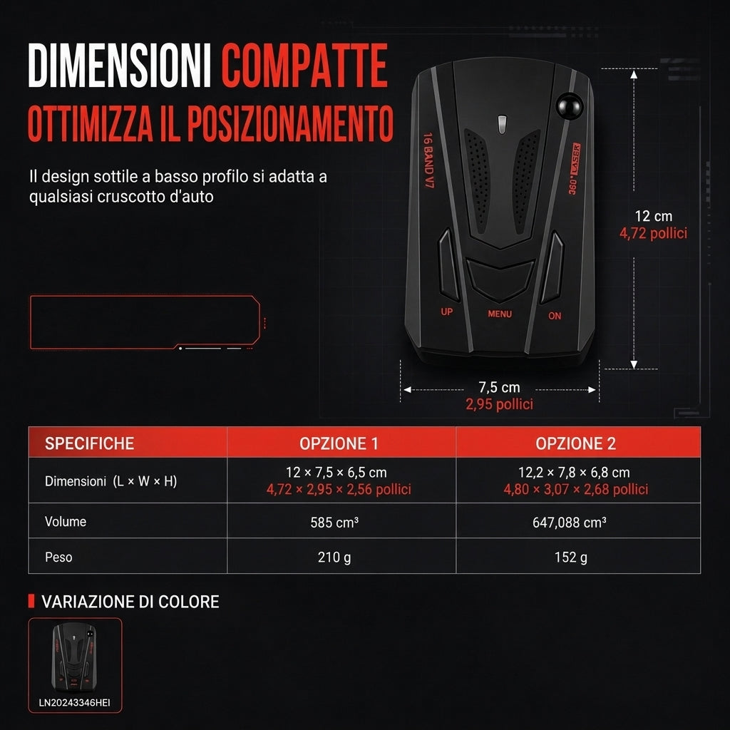 V7 Rilevatore di Auto Dispositivo di Avviso Mobile con Avvisi Vocali in Cinese, Inglese e Russo
