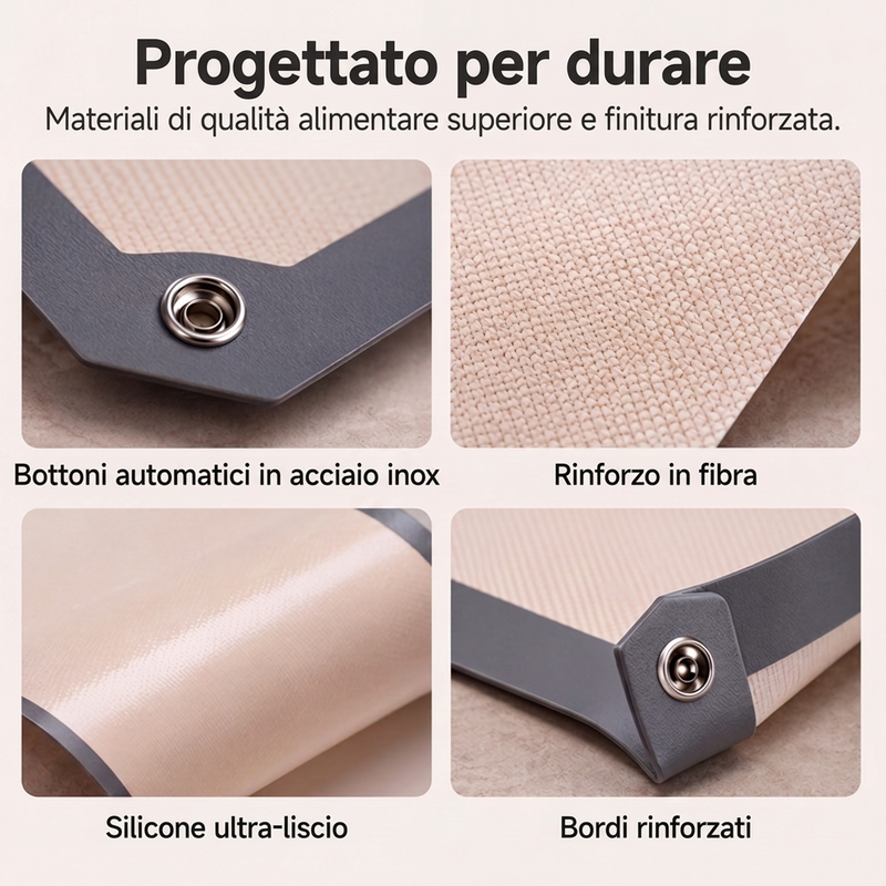 🍪 Tappetino da forno in silicone – Teglia pieghevole antiaderente