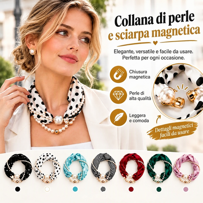 🎁 Nuovi arrivi 2026 con il 50% di sconto 💥 Collana con sciarpa di perle – eleganza senza tempo, fiocco regolabile e gioielli senza piercing 🤍