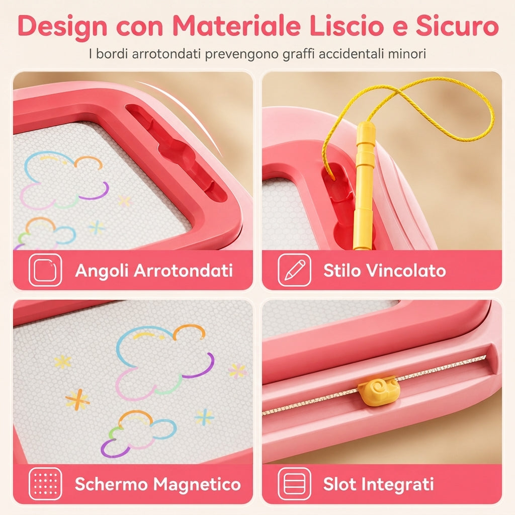 📢📢 50% DI SCONTO 🎨 Lavagna magnetica per bambini – Tavoletta da disegno cancellabile e colorata con penna e 4 timbri