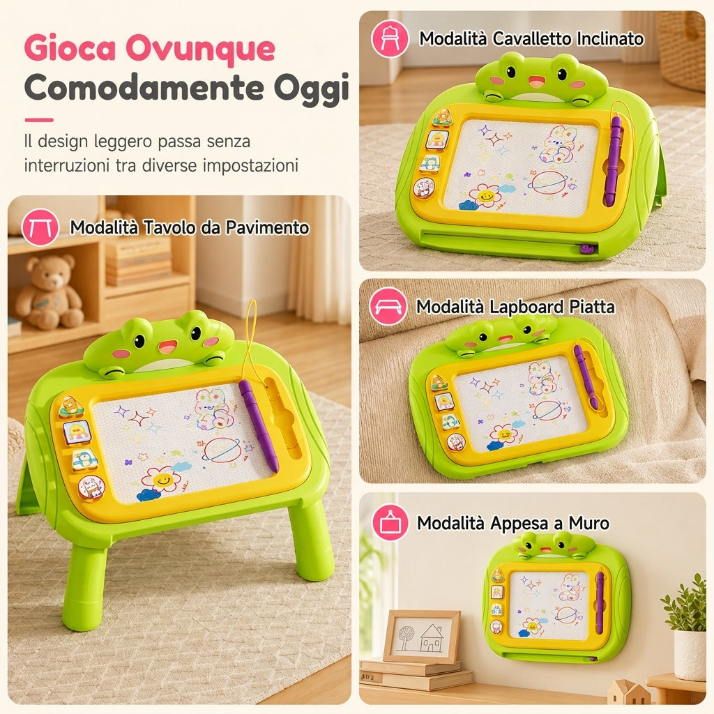 📢📢 50% DI SCONTO 🎨 Lavagna magnetica per bambini – Tavoletta da disegno cancellabile e colorata con penna e 4 timbri