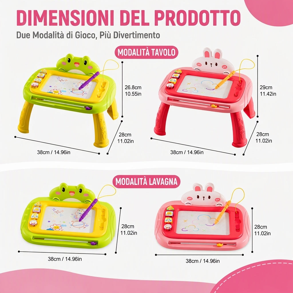 📢📢 50% DI SCONTO 🎨 Lavagna magnetica per bambini – Tavoletta da disegno cancellabile e colorata con penna e 4 timbri