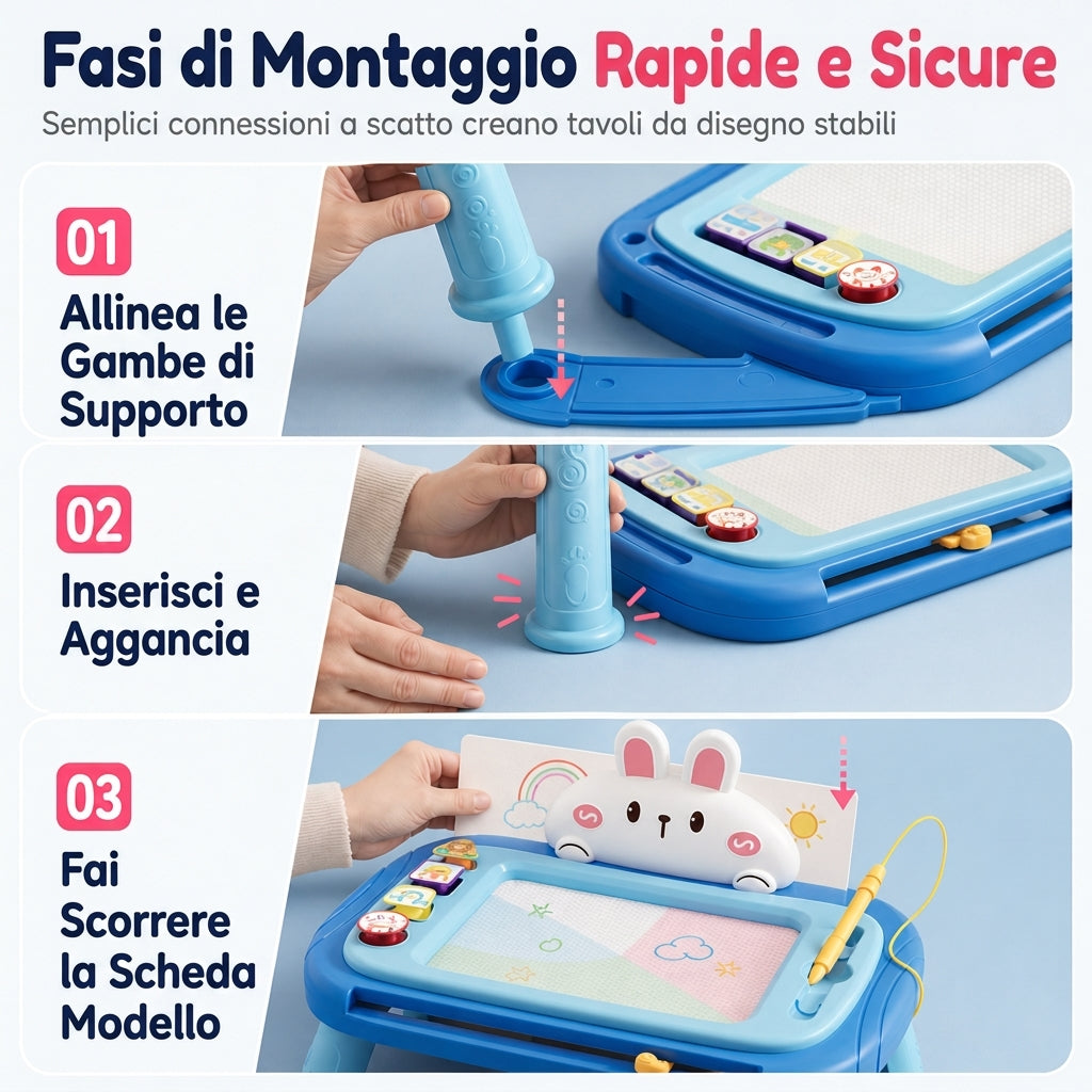 📢📢 50% DI SCONTO 🎨 Lavagna magnetica per bambini – Tavoletta da disegno cancellabile e colorata con penna e 4 timbri