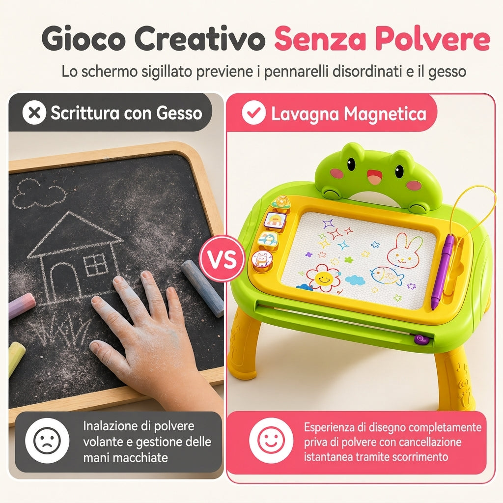 📢📢 50% DI SCONTO 🎨 Lavagna magnetica per bambini – Tavoletta da disegno cancellabile e colorata con penna e 4 timbri