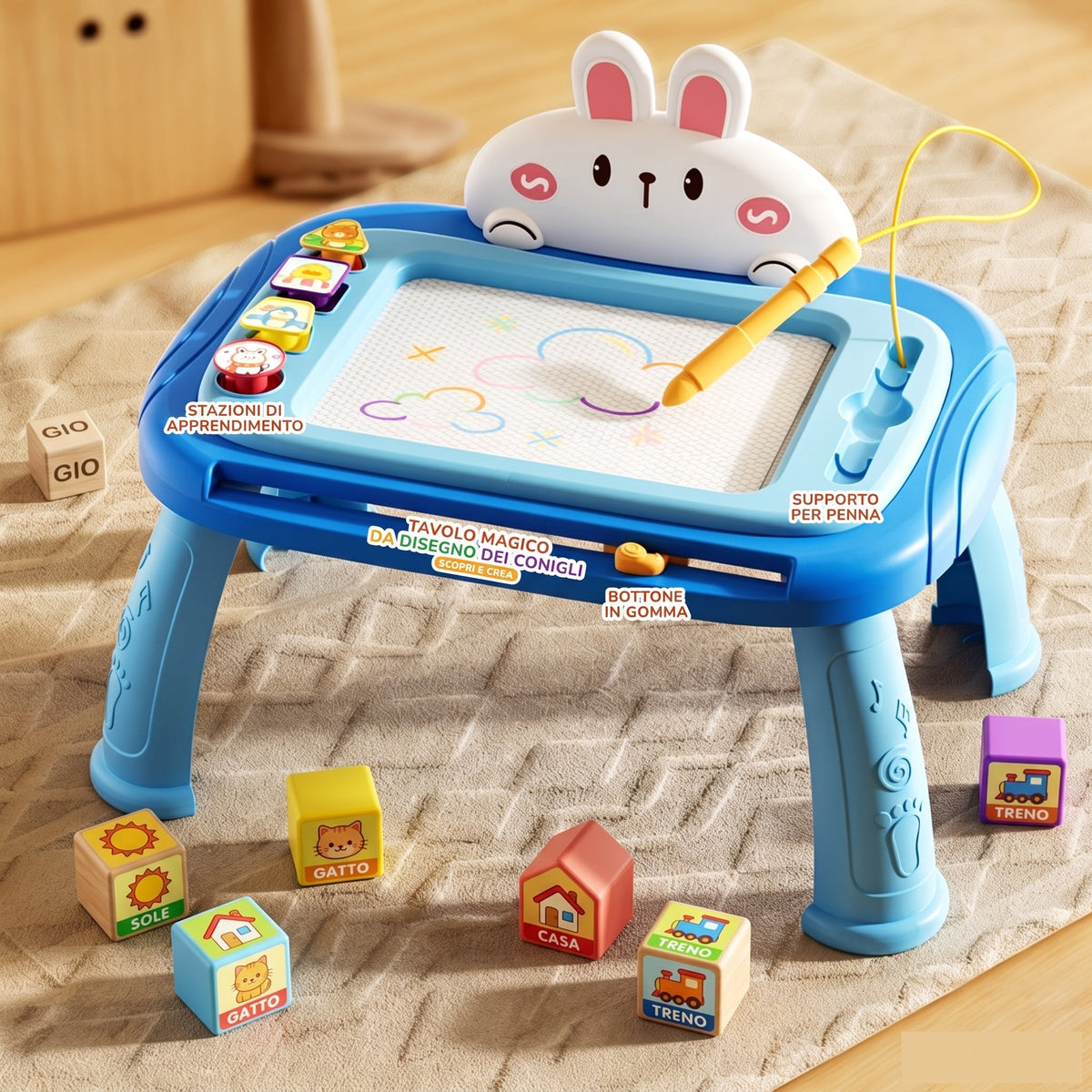 📢📢 50% DI SCONTO 🎨 Lavagna magnetica per bambini – Tavoletta da disegno cancellabile e colorata con penna e 4 timbri