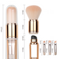 💄 Set Pennelli Trucco da Viaggio Retrattile 5 in 1 & 6 in 1 ✨ | Capsula Antipolvere con Pennello Cipria, Fard & Occhi 👝 | Setole Morbide ad Incastro per Borsa e Ritocchi 🌸