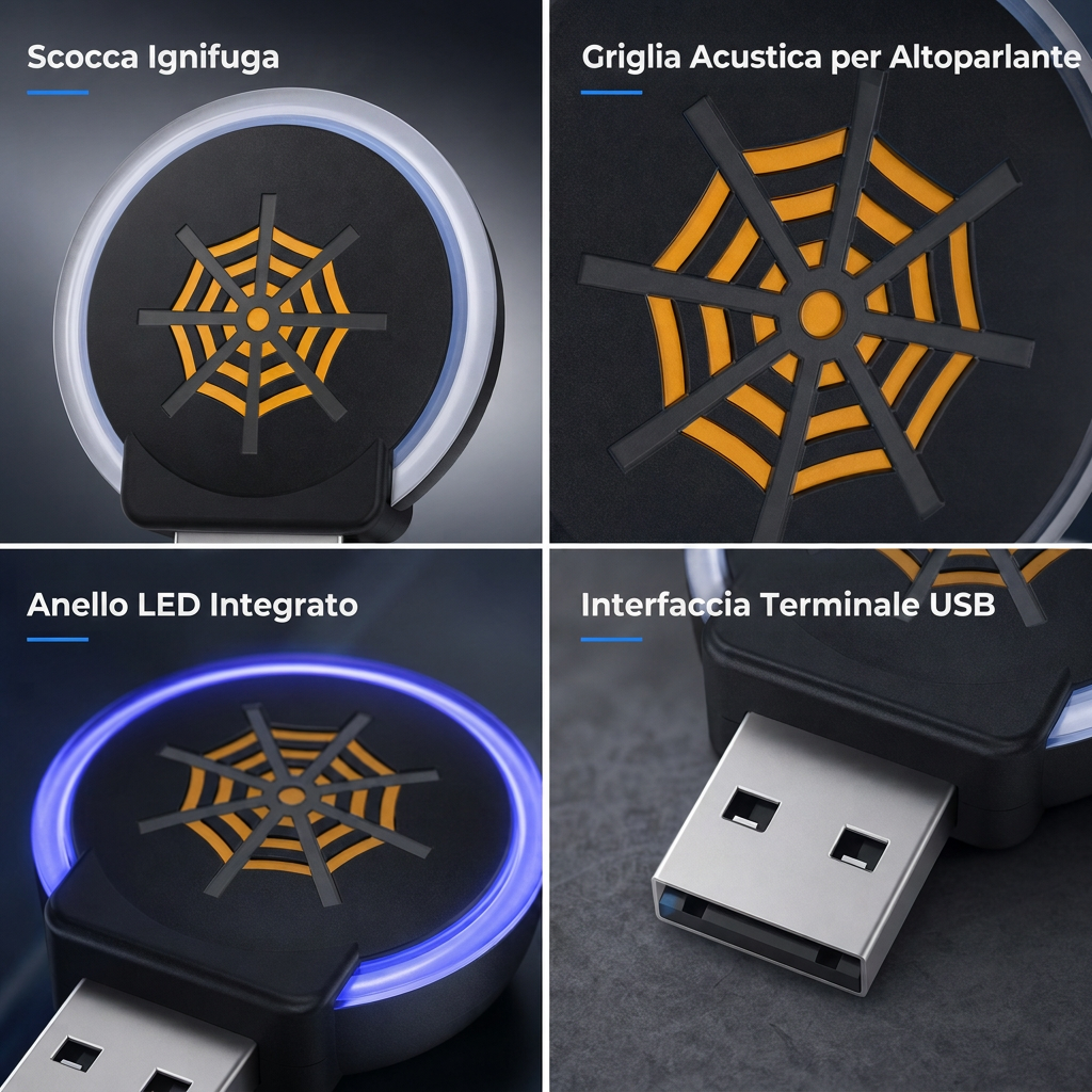 Repellente ultrasonico portatile per parassiti tramite USB