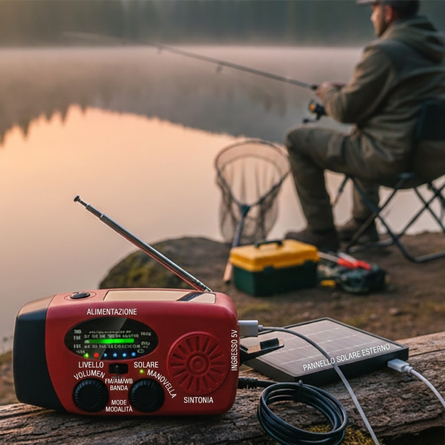 📻 -50% DI SCONTO SUBITO!🔋Radio solare di emergenza portatile multifunzione⚡