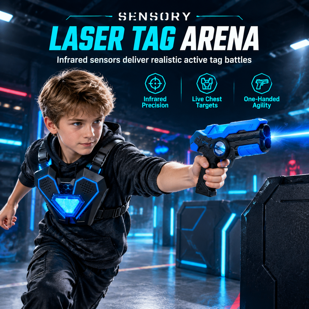 Pistola Laser Tag per Bambini con Effetti Sonori e Luminosi