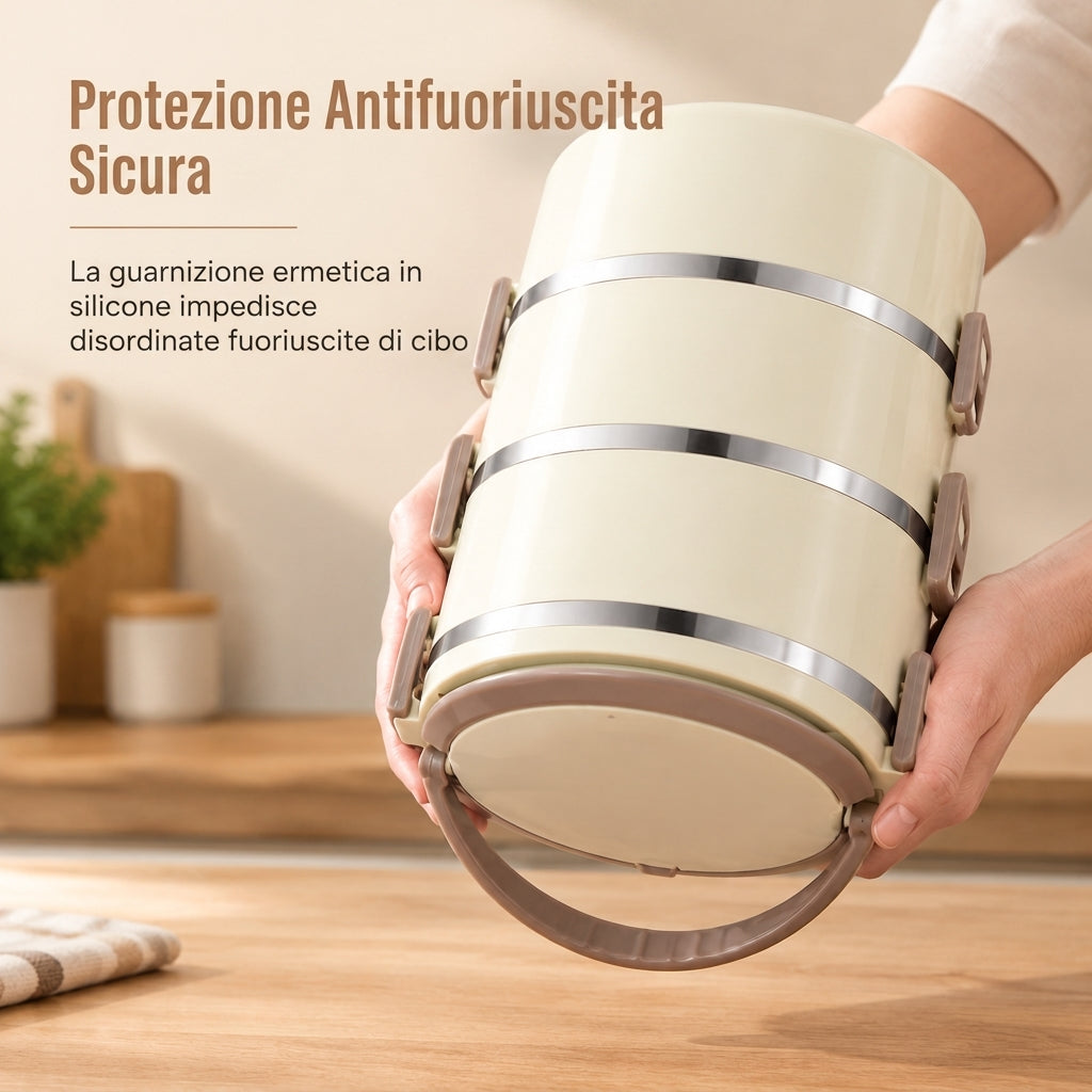 Portapranza isolato impilabile a più strati
