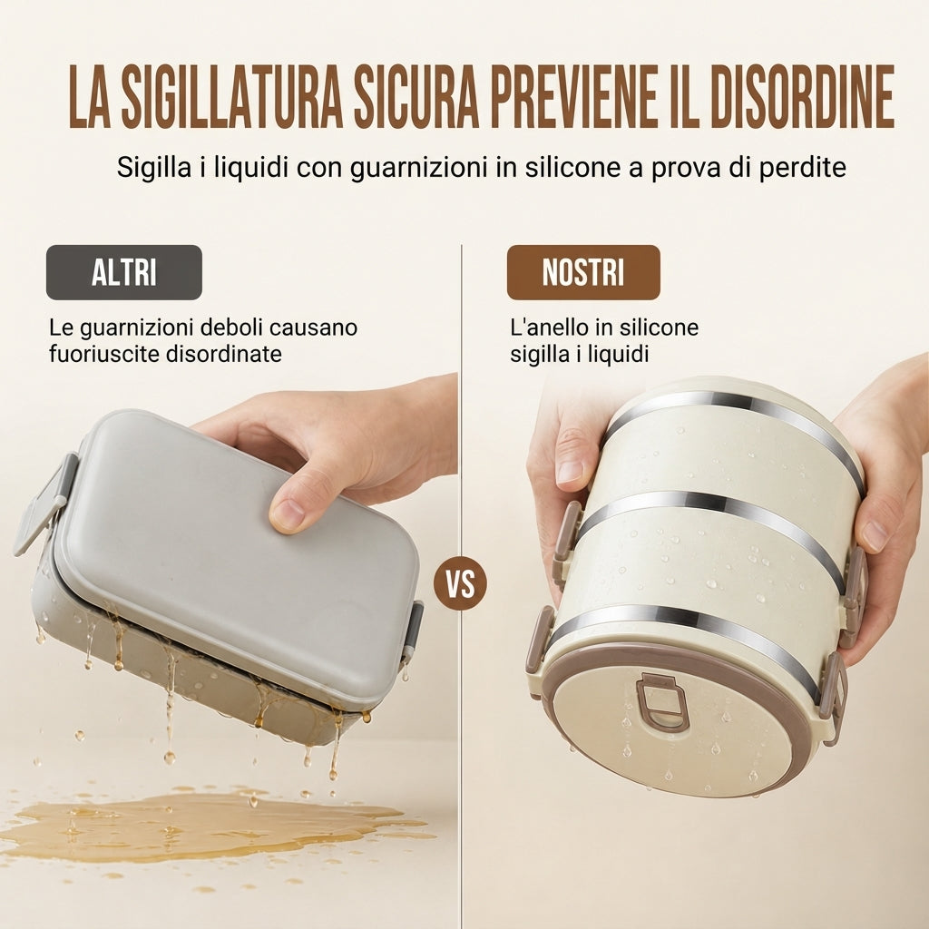 Portapranza isolato impilabile a più strati