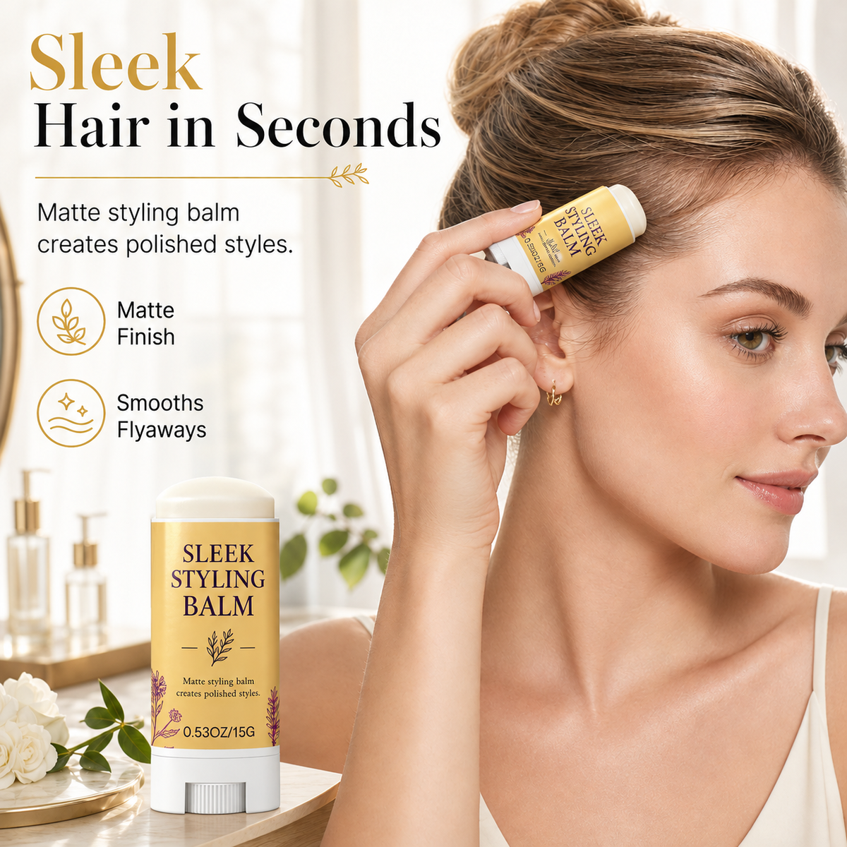 ✨ 50% di sconto! Stick modellante contro i capelli crespi – domina i capelli ribelli in pochi secondi, fissaggio a lunga durata e cera d'ape nutriente. 15 g – per un look ordinato tutto il giorno! 💇‍♀️💪