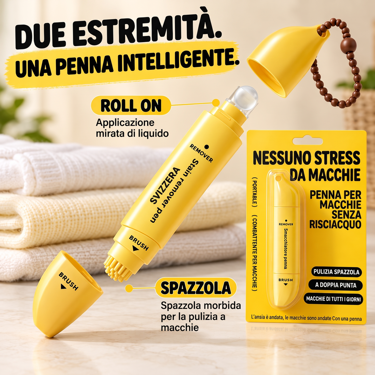 🔥 Penna Smacchiatore Portatile a Doppia Testina – Addio Macchie Subito! 🖊️