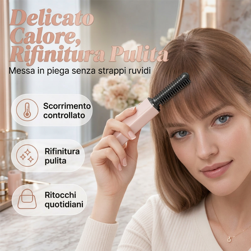 🏆 Prezzo speciale dell'ultimo giorno con il 50% di sconto! 💁 Pettine portatile mini senza fili per lo styling Bang 👩 Modellare i capelli in 3 secondi!
