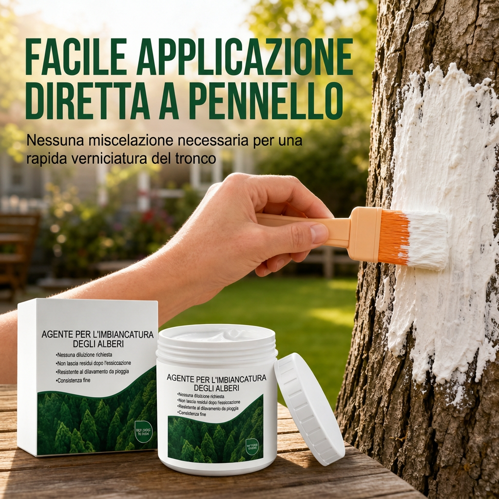 Set protettivo per imbiancatura tronchi d’albero da 300g con pennello per protezione dal gelo e dagli insetti per alberi stradali
