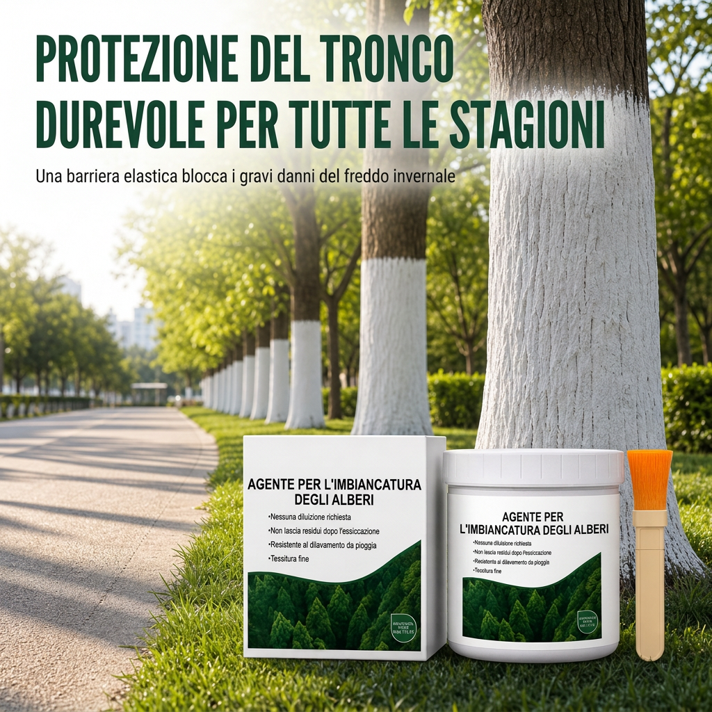 Set protettivo per imbiancatura tronchi d’albero da 300g con pennello per protezione dal gelo e dagli insetti per alberi stradali