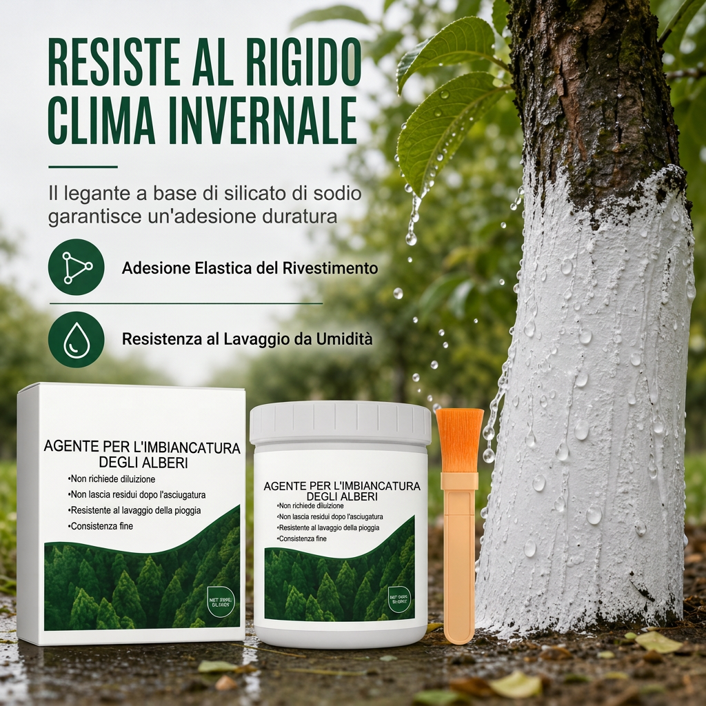 Set protettivo per imbiancatura tronchi d’albero da 300g con pennello per protezione dal gelo e dagli insetti per alberi stradali