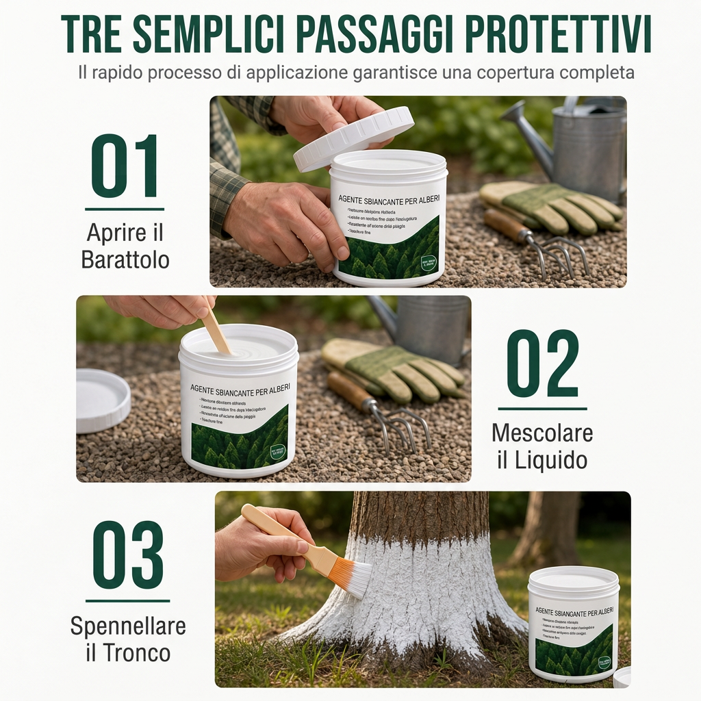 Set protettivo per imbiancatura tronchi d’albero da 300g con pennello per protezione dal gelo e dagli insetti per alberi stradali