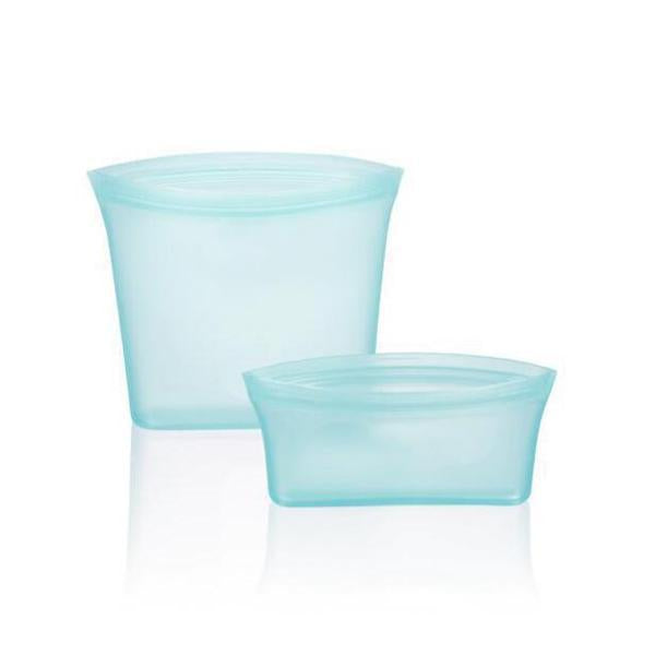 Contenitori riutilizzabili in silicone con chiusura zip - Set da due (uno grande, uno piccolo)