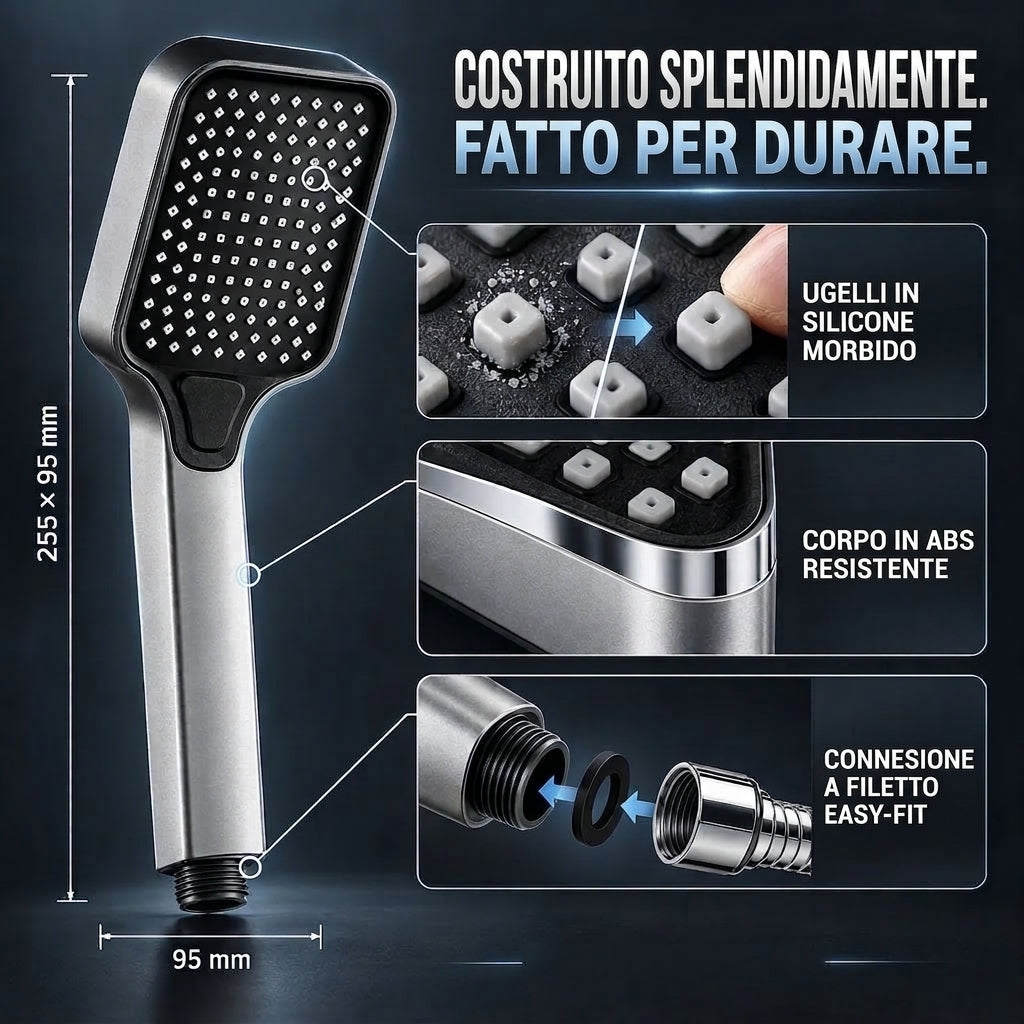 ✨Saldi del 50%🔥🚿 Doccia ad Alta Pressione – Getto Potente e Comfort Simile alla Spa ✨