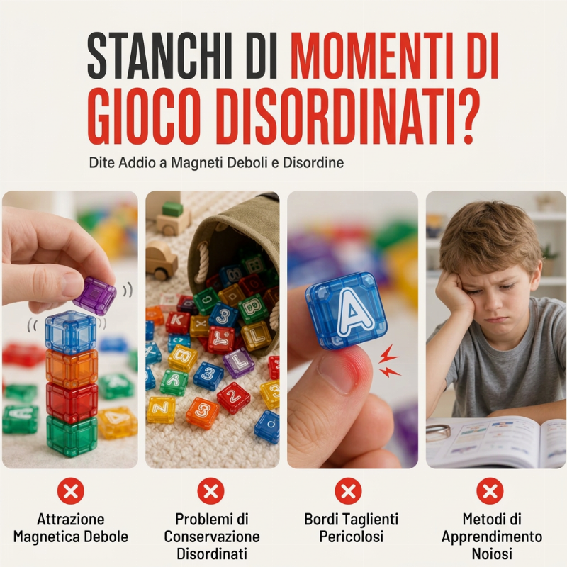 📚 Costruisci parole, conta e crea – Set magnetico da 40 pezzi con lettere e numeri. Durevole e facile da riporre.