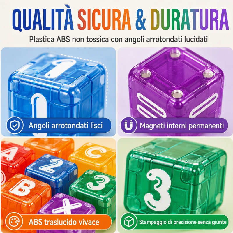 📚 Costruisci parole, conta e crea – Set magnetico da 40 pezzi con lettere e numeri. Durevole e facile da riporre.