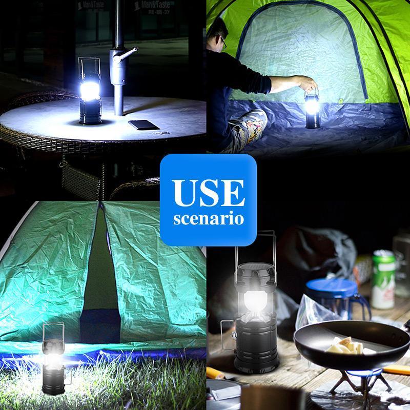 ⛺ OFFERTA A TEMPO LIMITATO 50% DI SCONTO! 🔥 Lanterna da campeggio a fiamma LED – 3 in 1, retrattile, doppia ricarica ✨