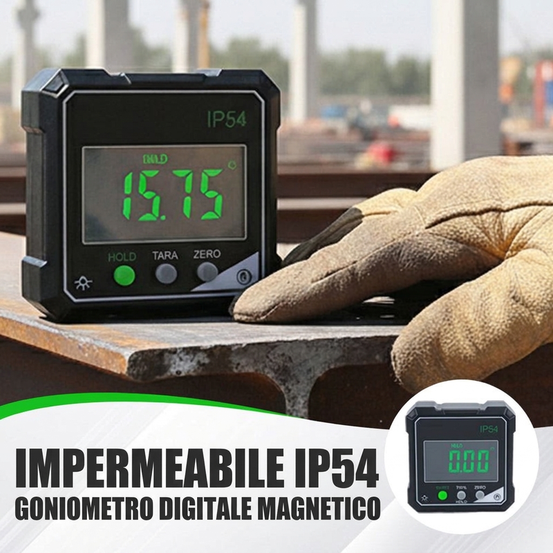 ⏳🔥 OFFERTA A TEMPO LIMITATO: SCONTO DEL 50%! ⏰ Goniometro Digitale Magnetico Impermeabile IP54
